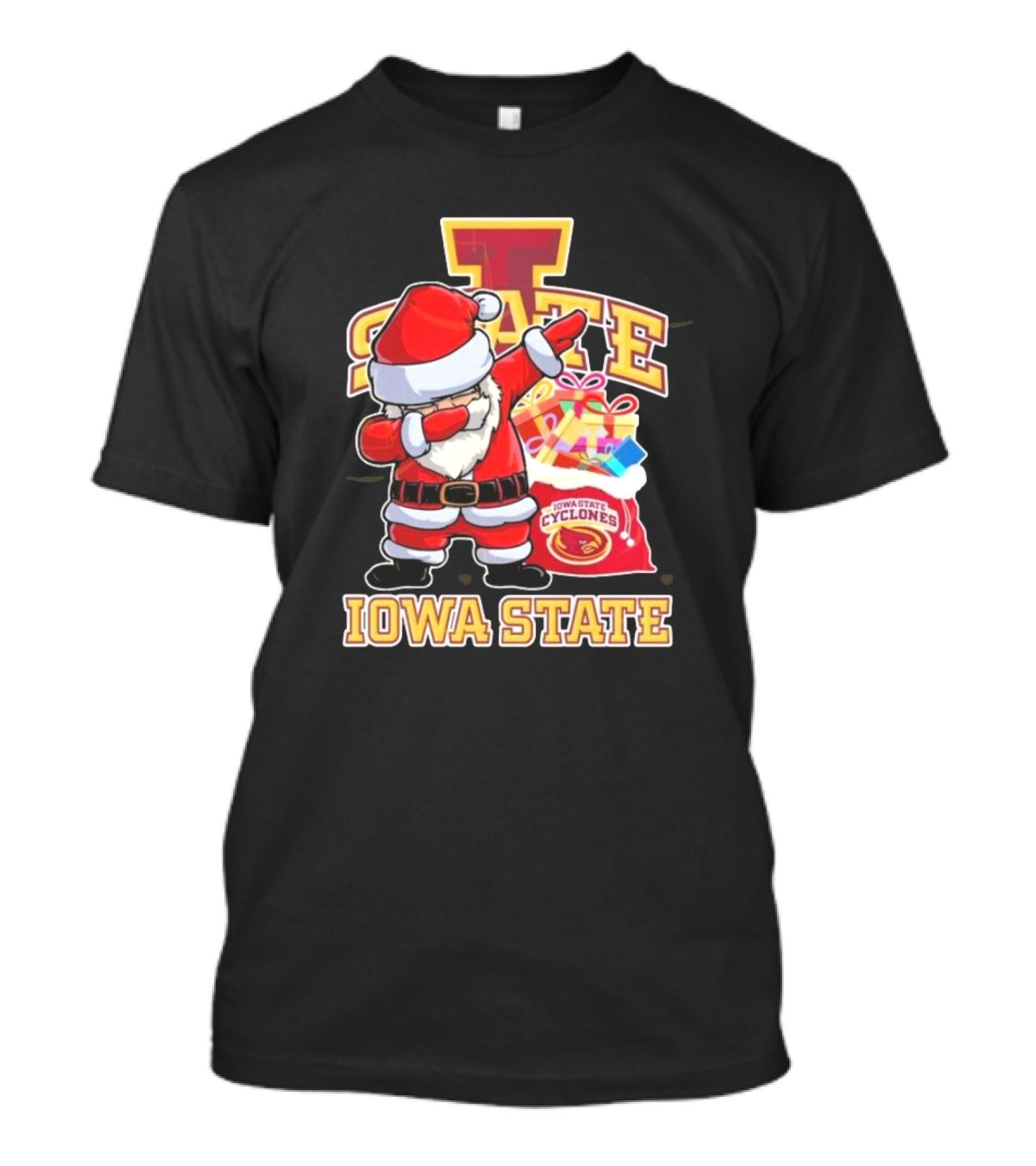 Santa Claus Iowa State Cyclones Dab Pose Holiday T-Shirt