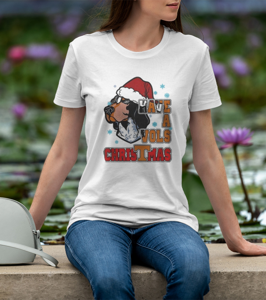 Have A Vols Christmas With Tennessee Volunteers Dog Santa Hat T-Shirt