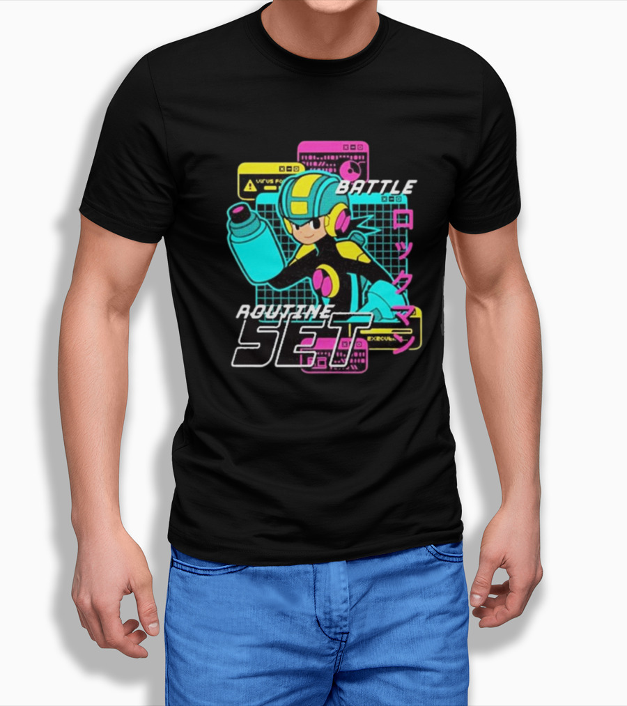 Mega Man EXE Battle Routine Set Virus EXE Control T-Shirt