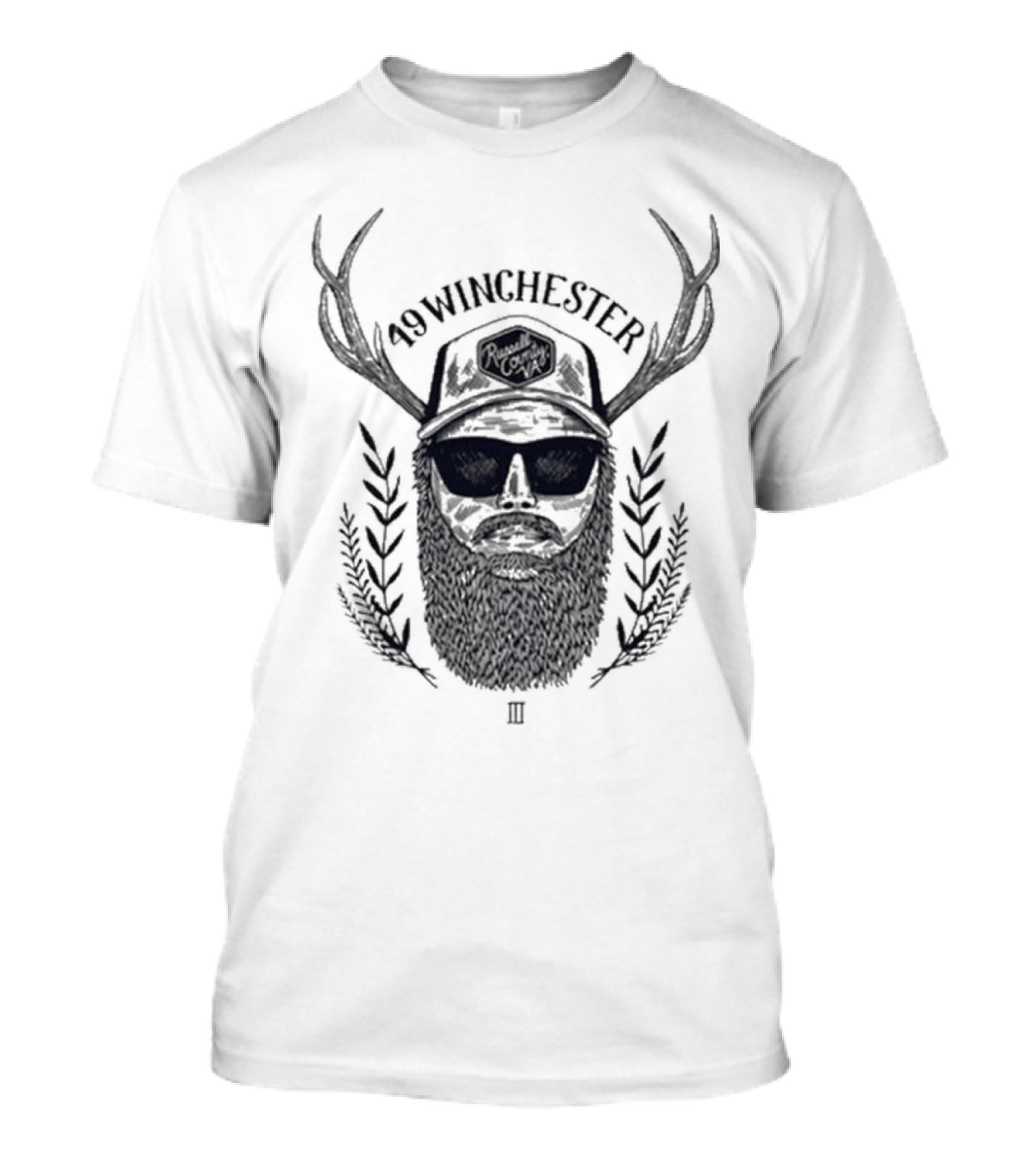 49 Winchester III Rustic Antler Beard Retro T-Shirt