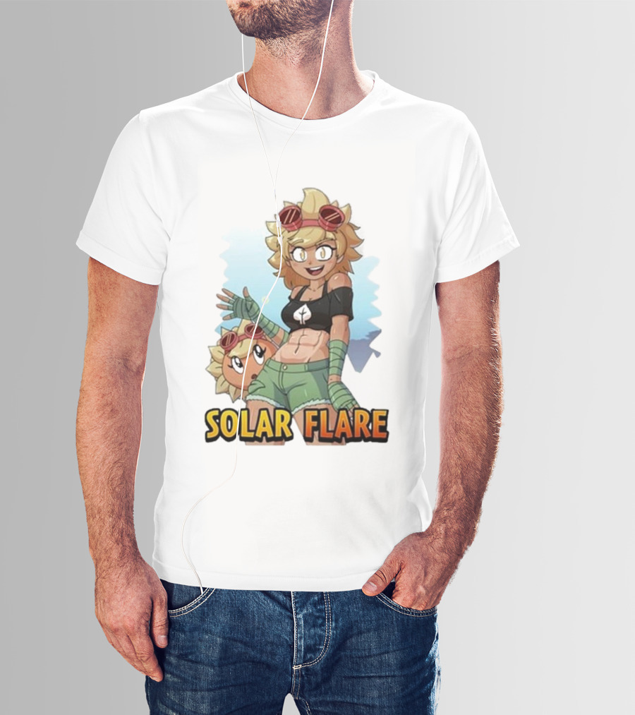 Solar Flare Anime Style Character With Blonde Hair And Goggles T-Shirt