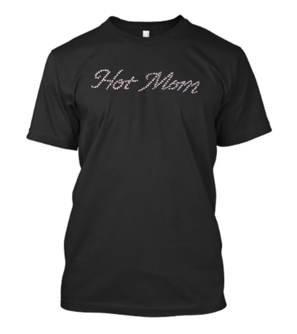 Hot Mom Pink Rhinestone Text Vintage Style T-Shirt