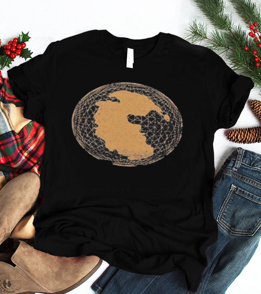 Pangaea Compass Map Retro Grid Earth T-Shirt