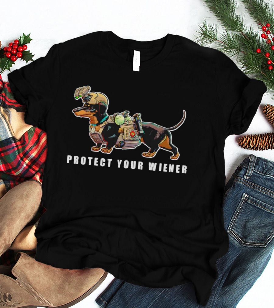 Protect Your Wiener Dachshund Soldier Helmet Tactical Gear T-Shirt