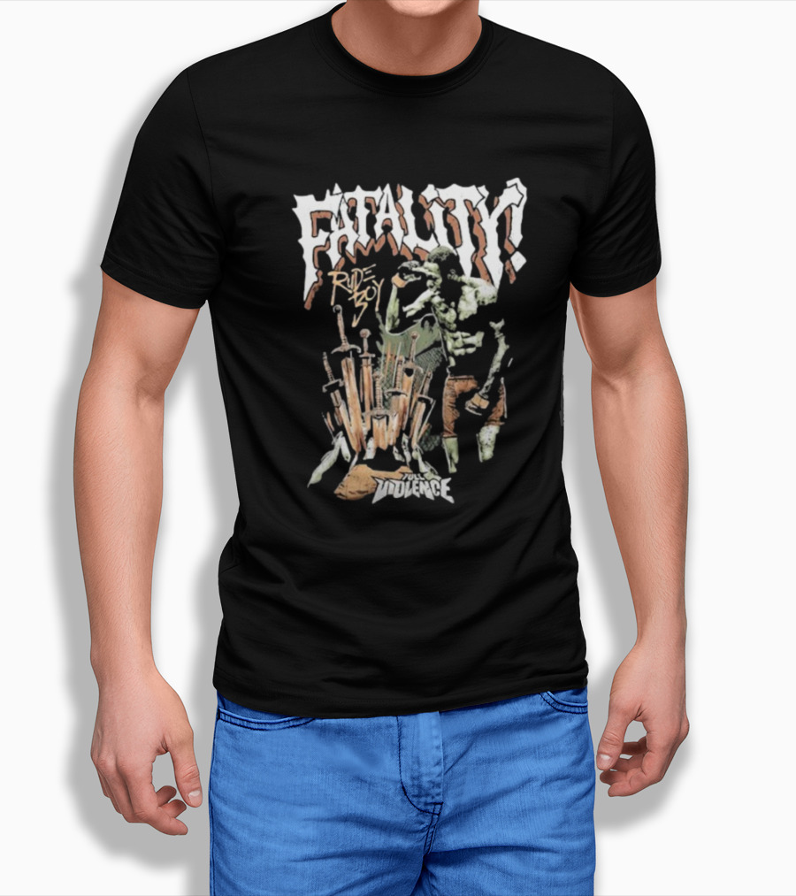 Randy Brown Rudeboy Fatality Full Violence Skeleton Warrior T-Shirt