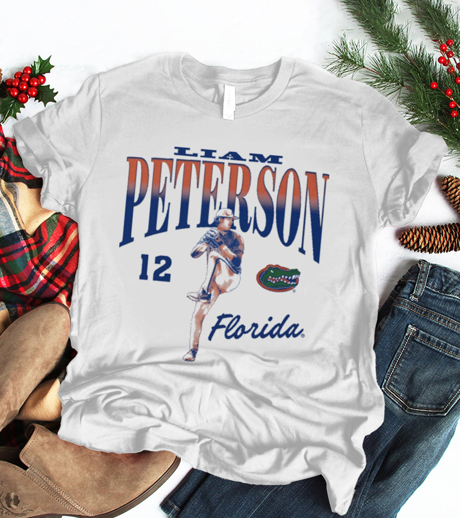 Liam Peterson 12 Florida Gators Baseball NCAA Division I 2025 T-Shirt