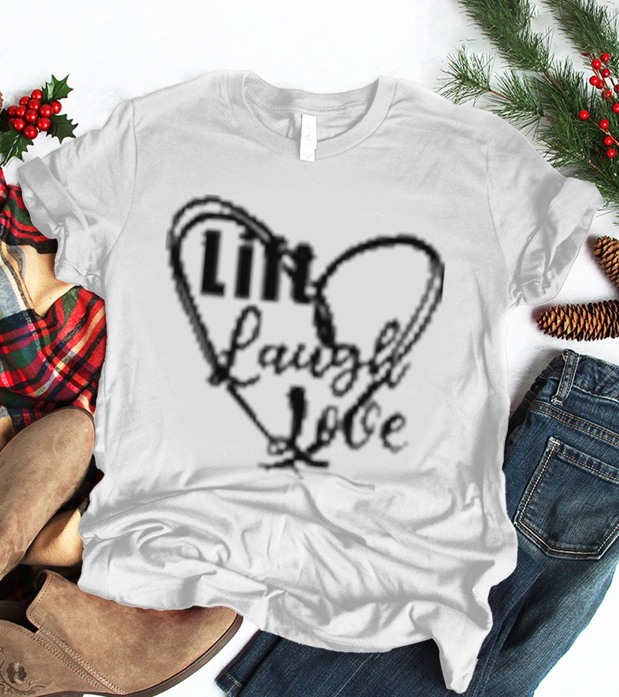 Lift Laugh Love Scribbled Heart Dark Mode T-Shirt