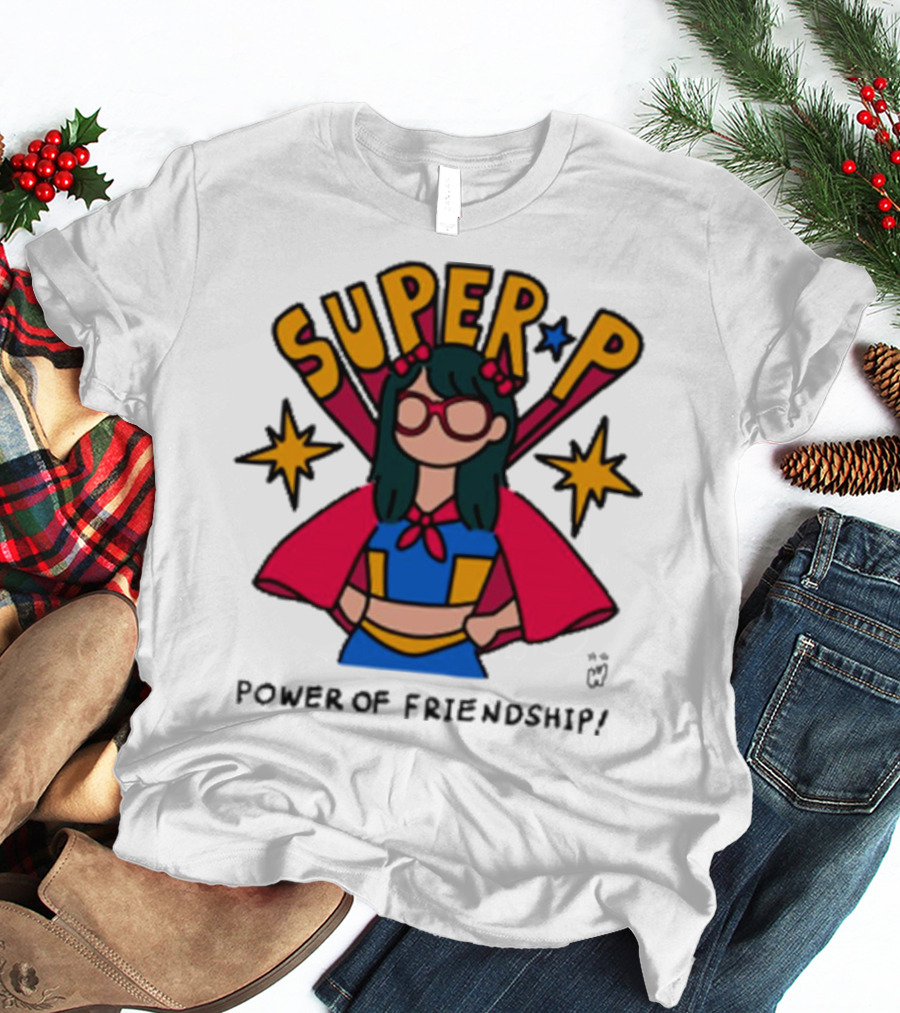Super P Pastel Superhero Cartoon Character Friendship T-Shirt