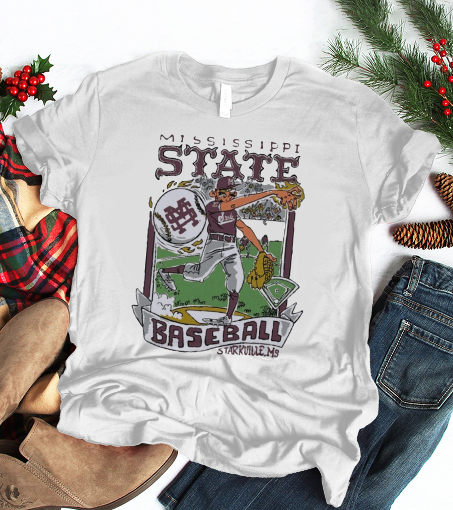 Mississippi State Baseball Starkville MS Wonky Cards T-Shirt