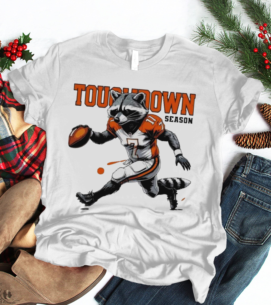 Touchdown Season Raccoon Football Fun T-Shirt