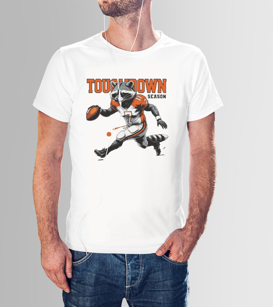 Touchdown Season Raccoon Football Fun T-Shirt