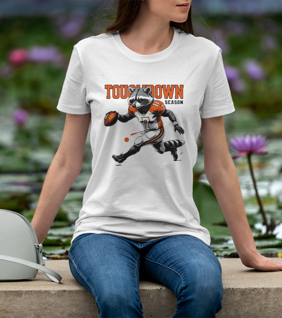 Touchdown Season Raccoon Football Fun T-Shirt