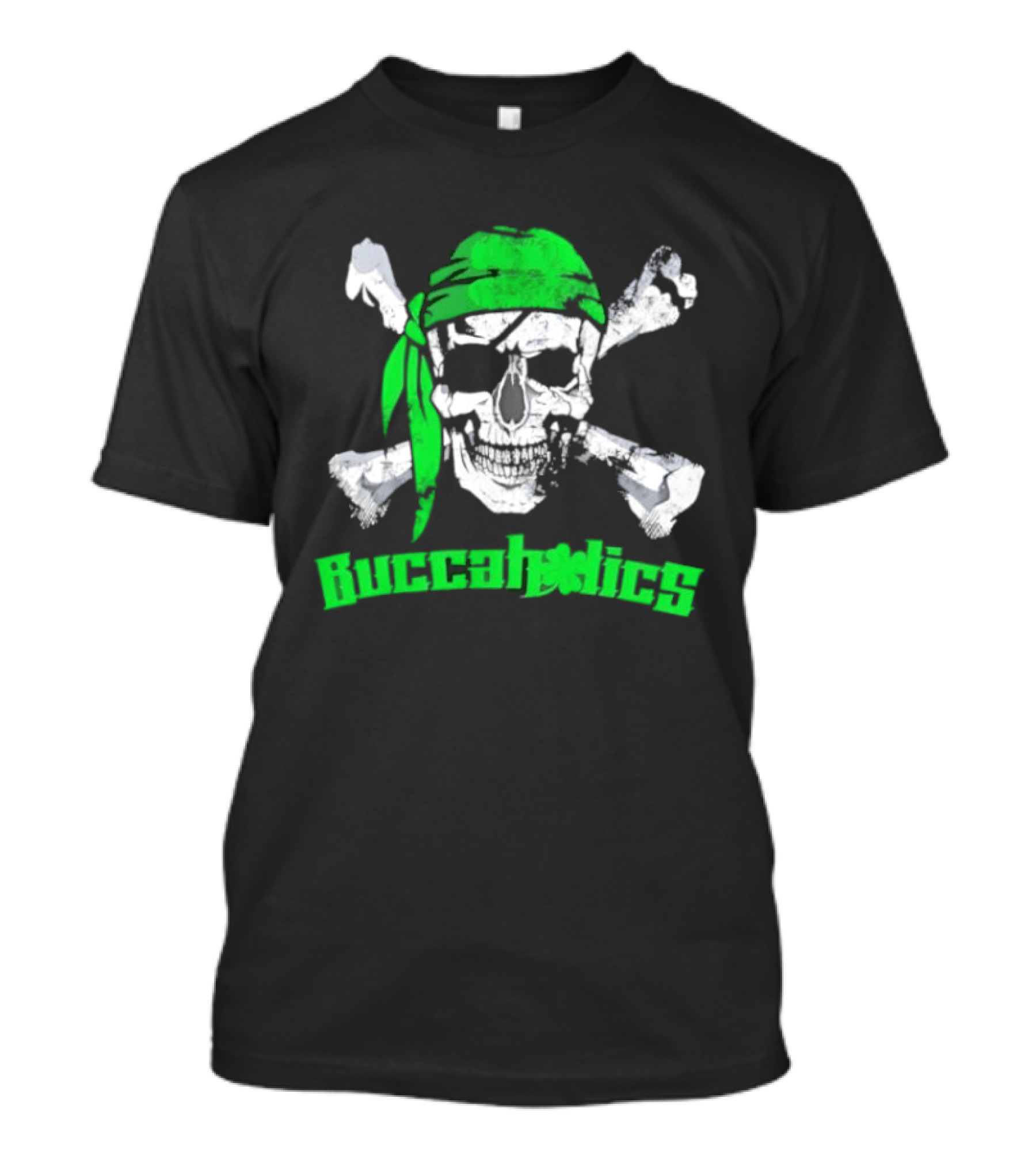Buccaholics Green Pirate Skull Crossbones Bandana T-Shirt