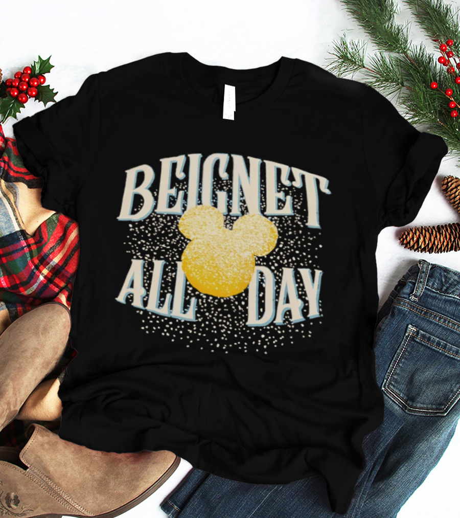Disney Beignet All Day Mickey Mouse Powdered Sugar Delight T-Shirt