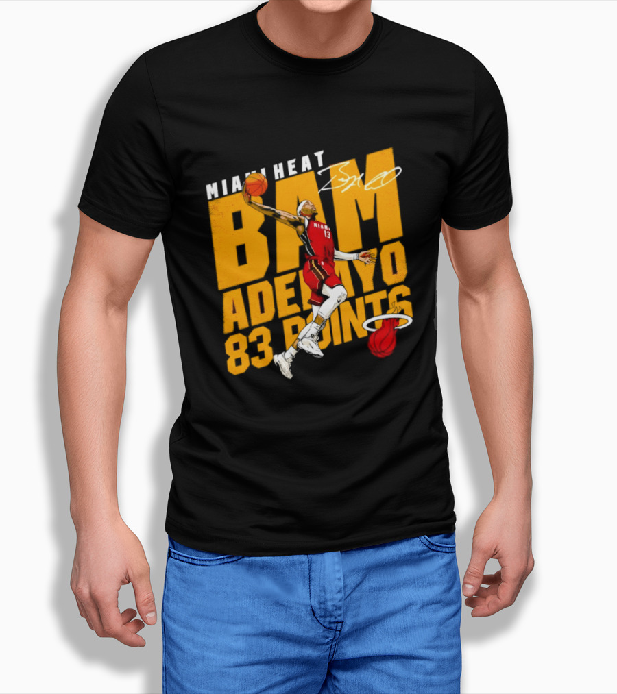 Miami Heat Bam Adebayo 83 Points Basketball Dunk T-Shirt
