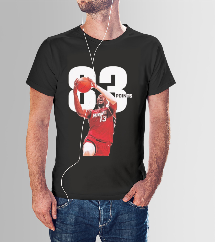 Bam Adebayo Miami 13 Scores 83 Points Passing Kobe Bryant's Single Game Record T-Shirt