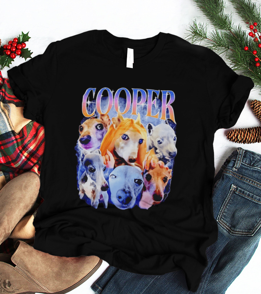 Cooper Dog Collage Colorful Lightning Effects T-Shirt