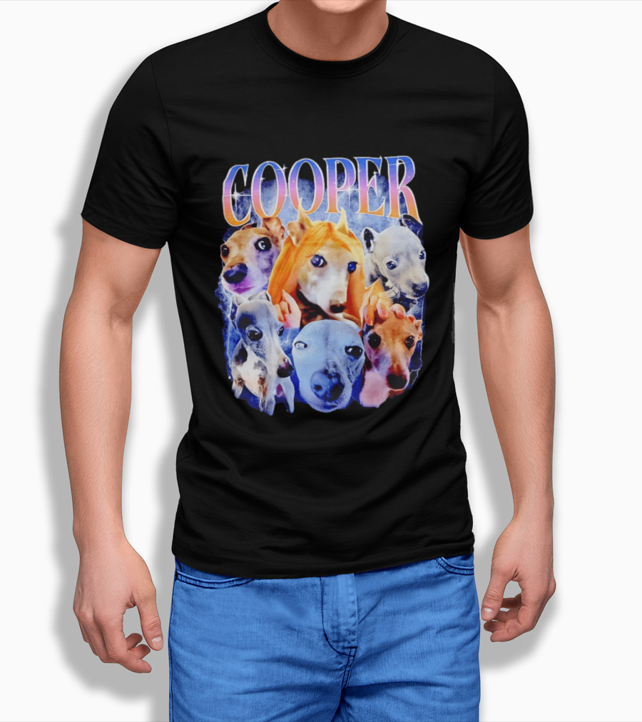 Cooper Dog Collage Colorful Lightning Effects T-Shirt