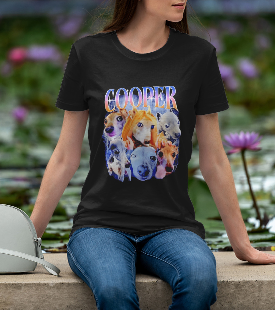 Cooper Dog Collage Colorful Lightning Effects T-Shirt