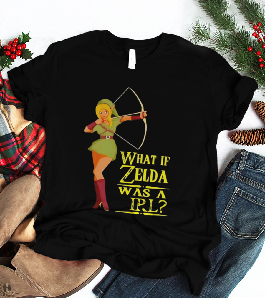 What If Zelda Was A Girl Female Elf Holding A Bow T-Shirt