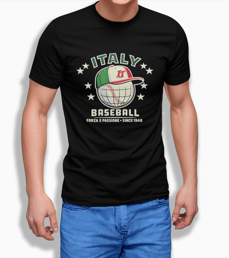 Italy Baseball Cap Forza E Passione Since 1948 Stars T-Shirt