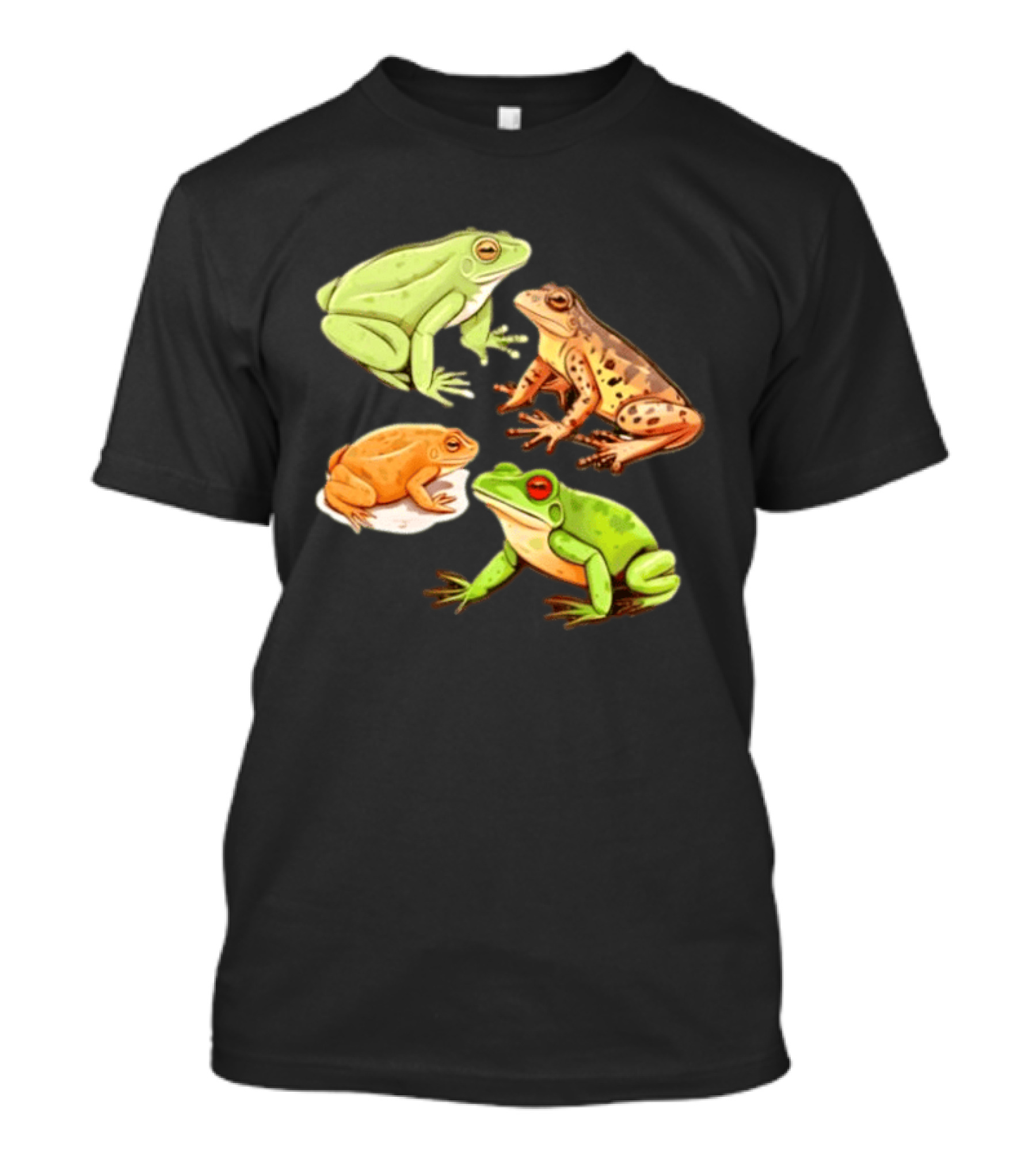 Four Spotted Frogs Vibrant Colors Variety T-Shirt
