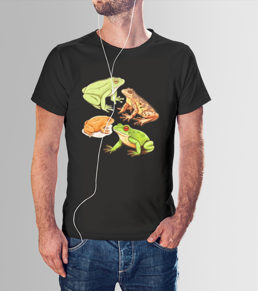 Four Spotted Frogs Vibrant Colors Variety T-Shirt