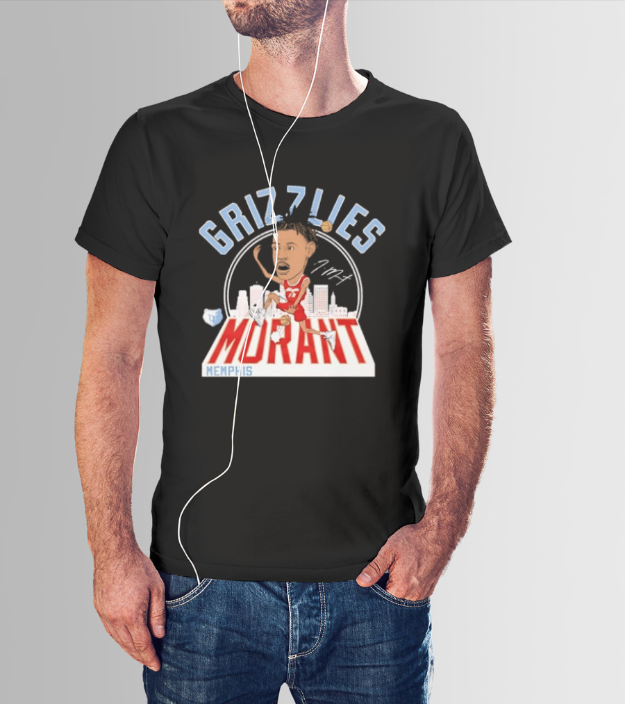 Grizzlies Morant Memphis Skyline Basketball Player T-Shirt