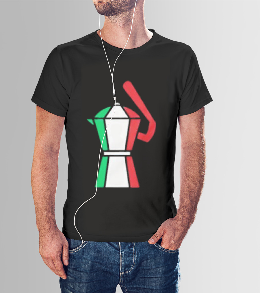 Italian Flag Moka Coffee Pot Icon Italy T-Shirt