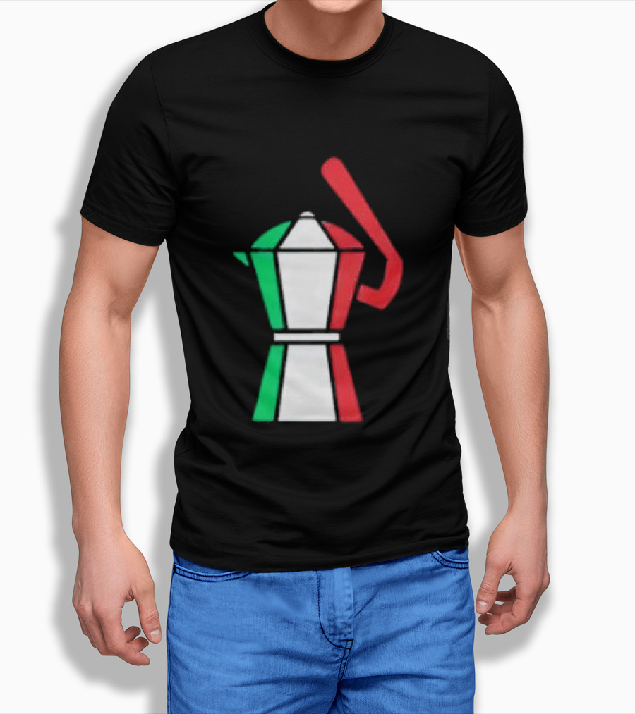 Italian Flag Moka Coffee Pot Icon Italy T-Shirt