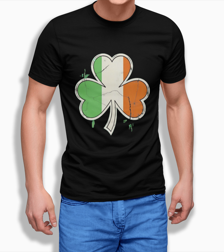 St Patrick's Day Shamrock With Italy Flag T-Shirt