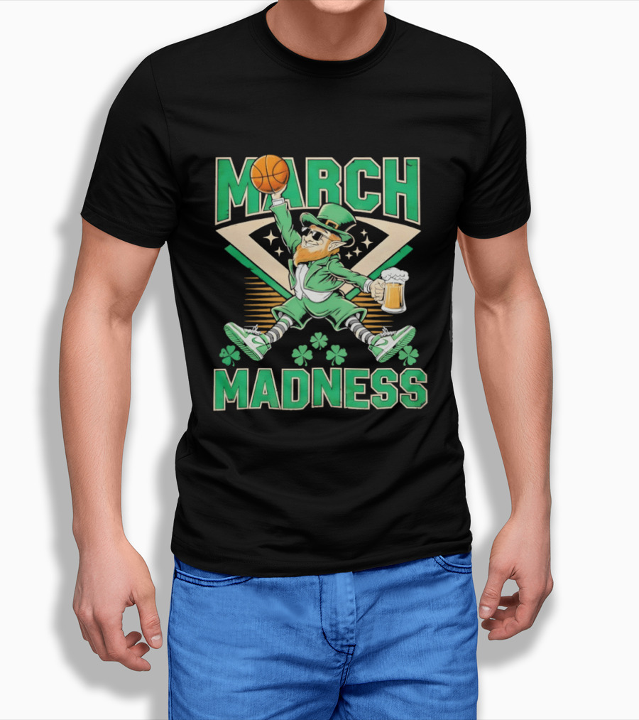 Leprechaun March Madness Basketball St. Patrick's Day Celebration T-Shirt