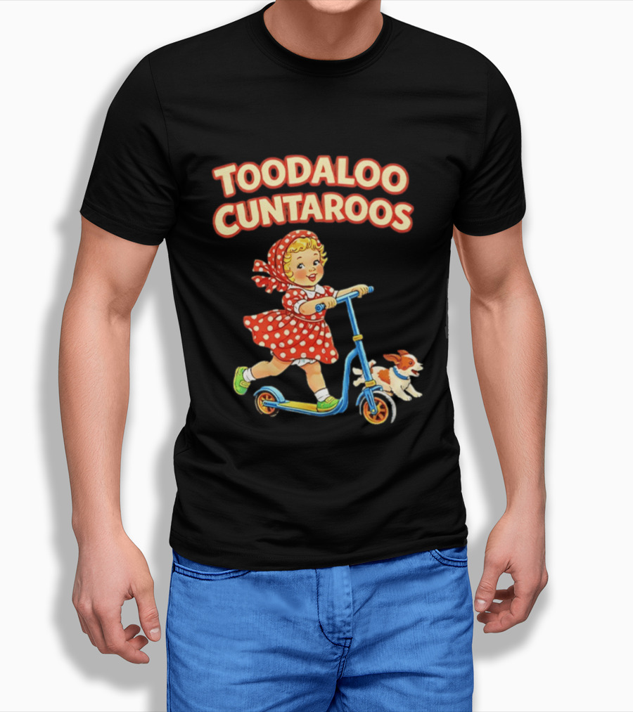 Toodaloo Cuntaroos Little Girl On Scooter With Dog T-Shirt