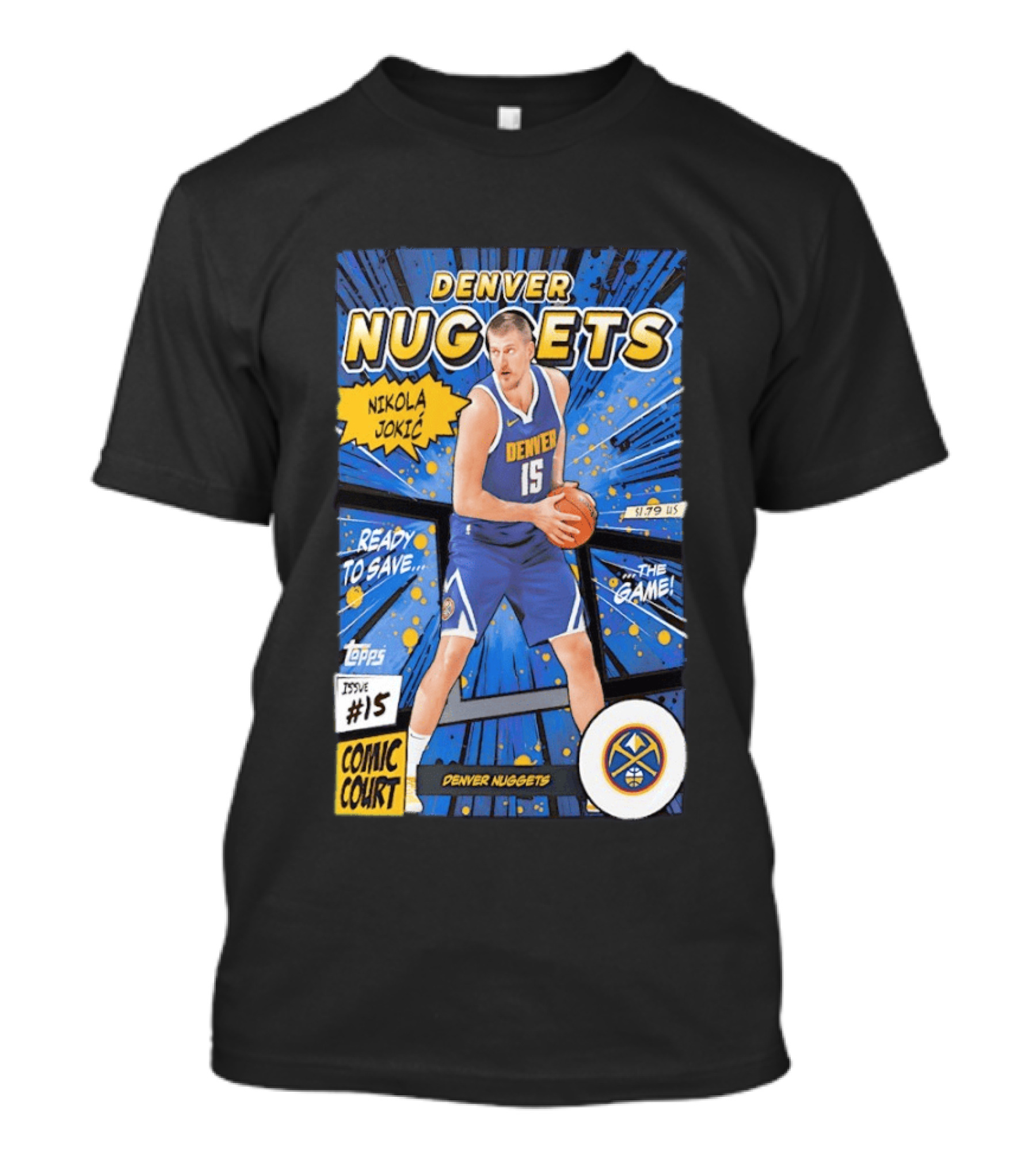 Denver Nuggets Nikola Jokic Comic Court Issue 15 T-Shirt