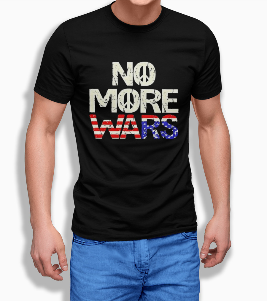 No More Wars American Flag Peace T-Shirt