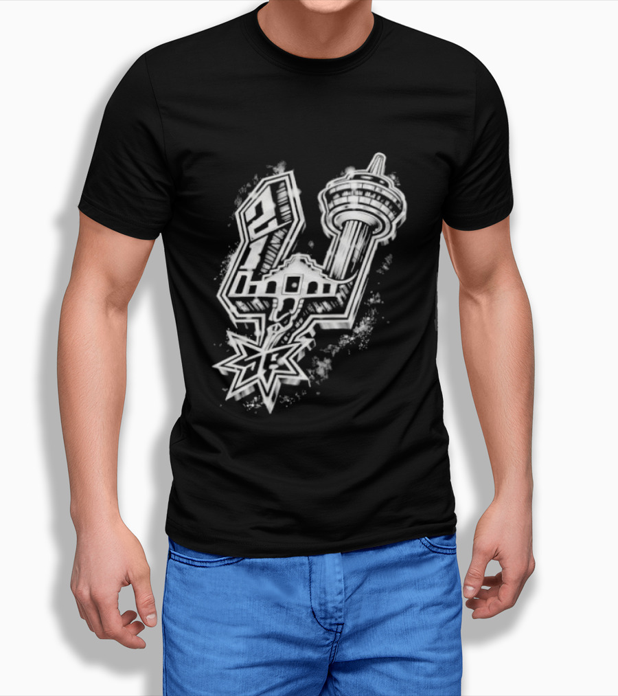 San Antonio Alamo Tower Spurs Star T-Shirt