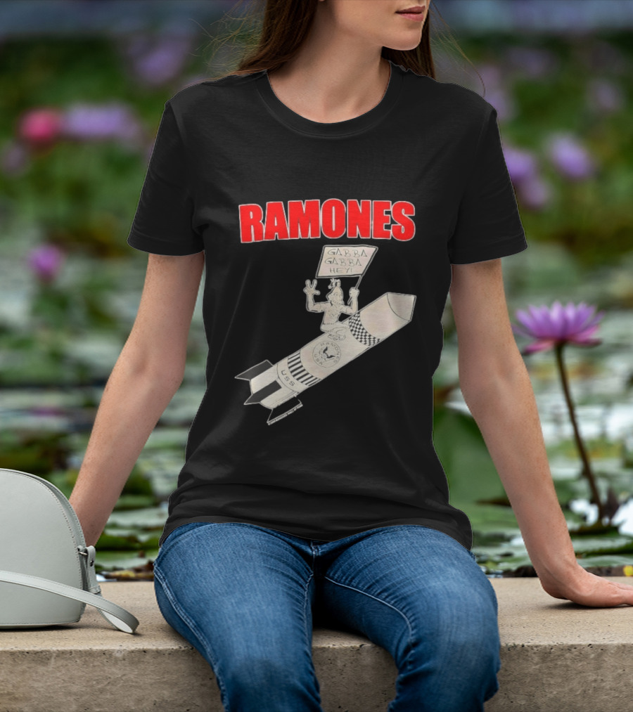 Ramones Gabba Gabba Hey USS Rocket Cartoon T-Shirt