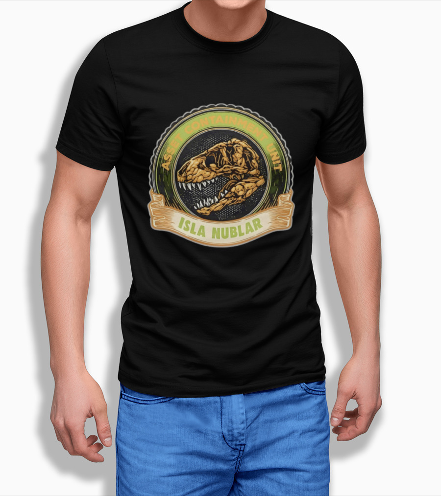 Asset Containment Unit Isla Nublar Skull Head Jura Park T-Shirt