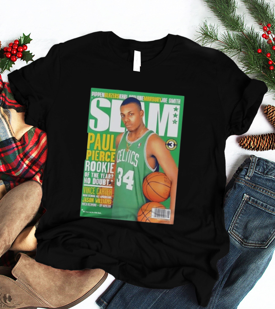 SLAM Paul Pierce Rookie Of The Year Celtics Vince Carter NBA Basketball Magazine Cover T-Shirt