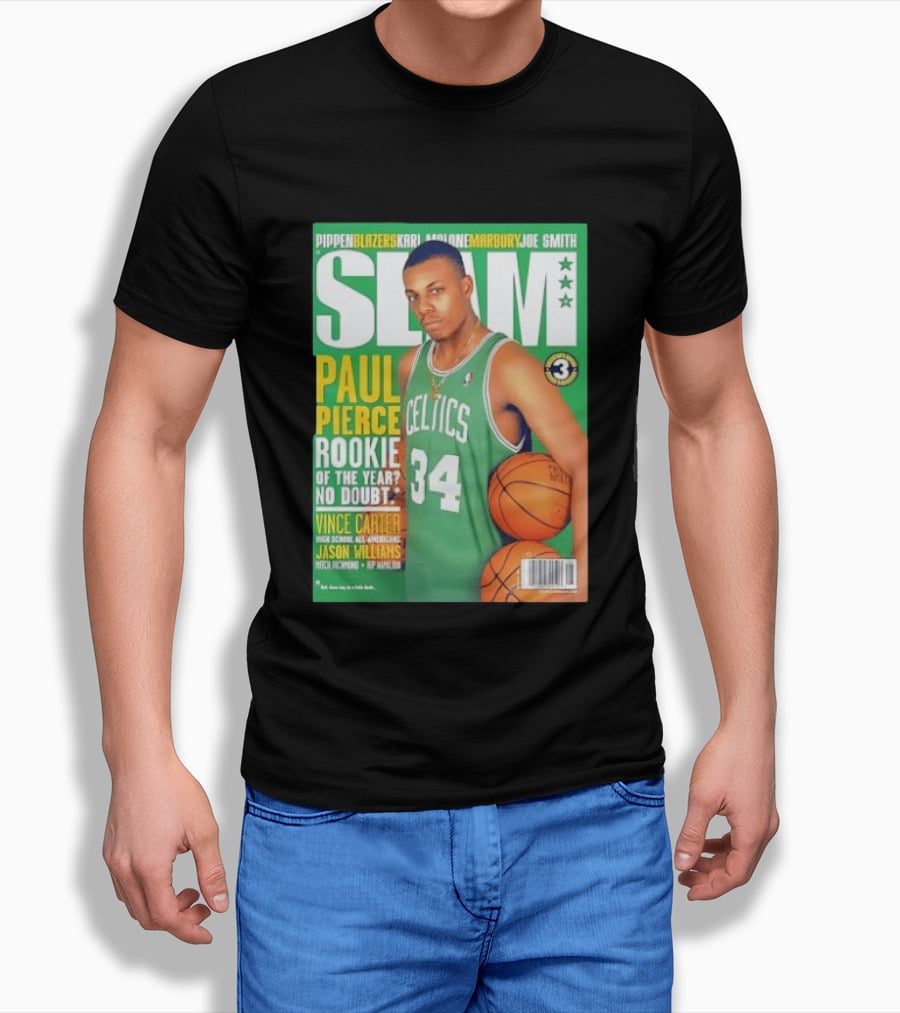 SLAM Paul Pierce Rookie Of The Year Celtics Vince Carter NBA Basketball Magazine Cover T-Shirt