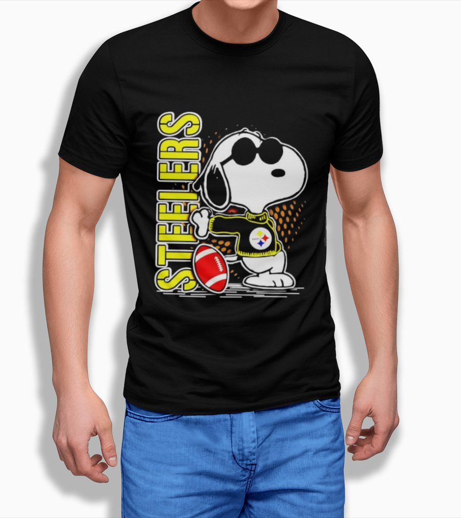 Steelers Snoopy Football Sunglasses Sports T-Shirt