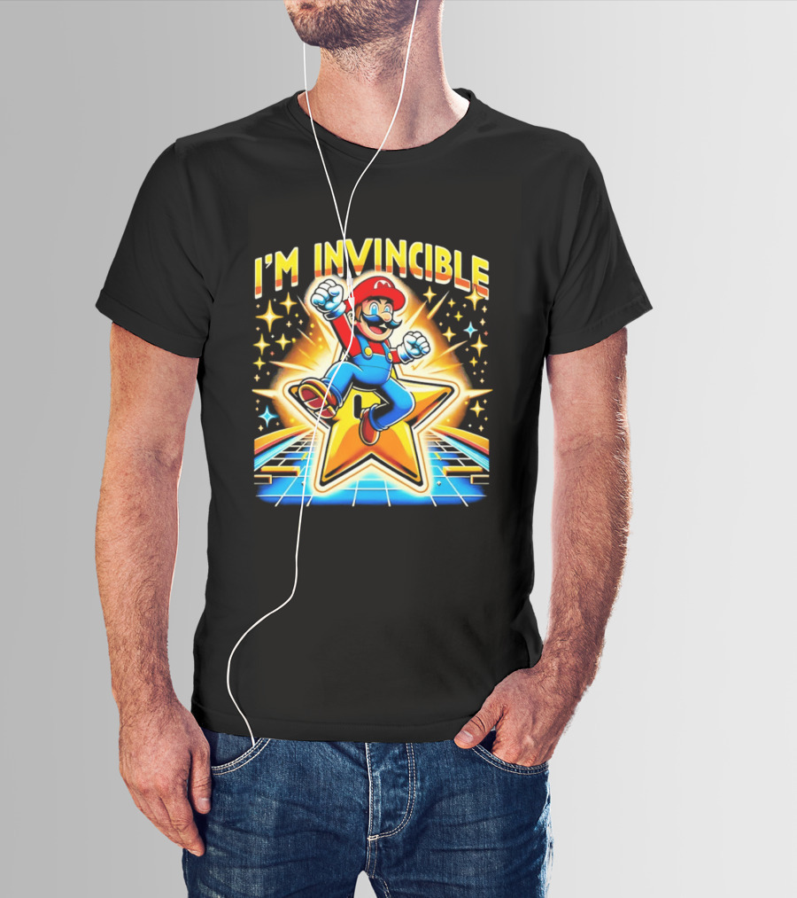 Super Mario I'm Invincible Star Power Jump T-Shirt