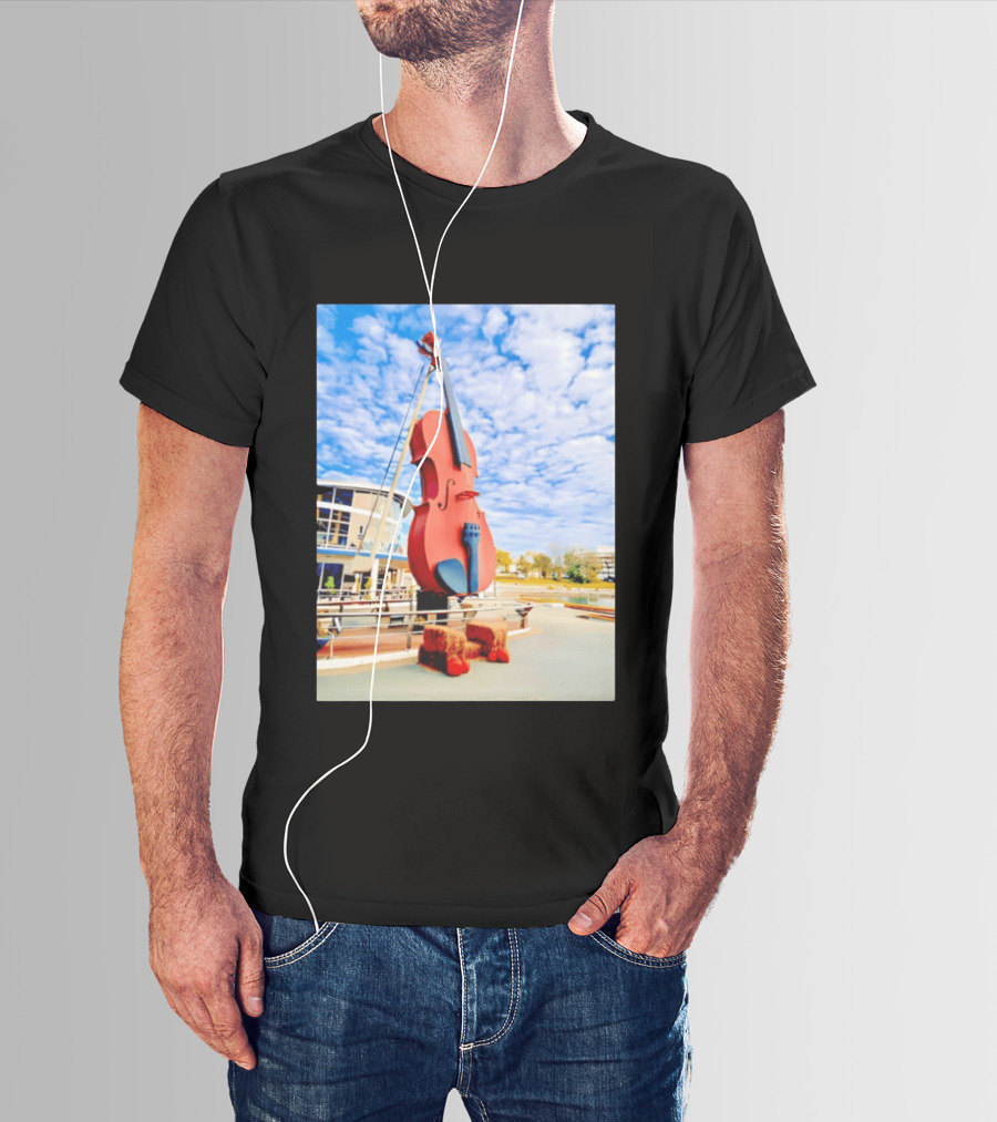 The Big Fiddle At Port Of Sydney Nova Scotia Canada Iconic Landmark T-Shirt