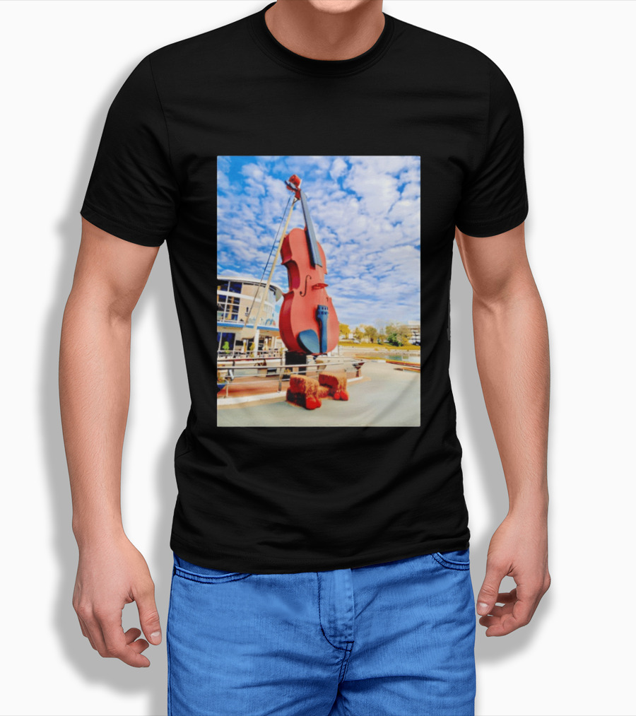 The Big Fiddle At Port Of Sydney Nova Scotia Canada Iconic Landmark T-Shirt