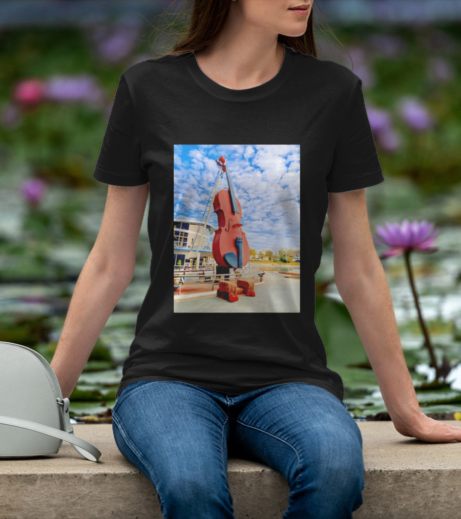 The Big Fiddle At Port Of Sydney Nova Scotia Canada Iconic Landmark T-Shirt