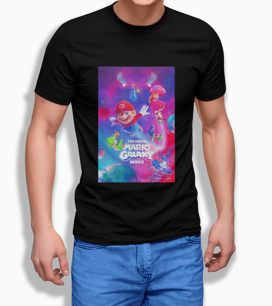 The Super Mario Galaxy Movie Adventure Featuring Iconic Characters T-Shirt