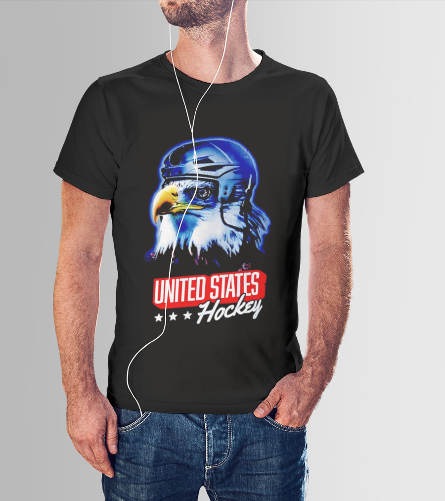 United States Hockey Eagle Helmet Stars T-Shirt
