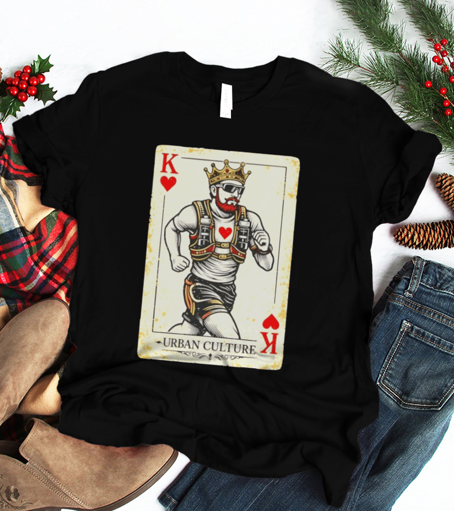 Urban Culture King Of Hearts Running Playing Card T-Shirt