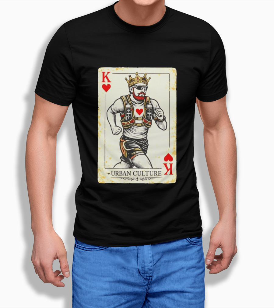 Urban Culture King Of Hearts Running Playing Card T-Shirt