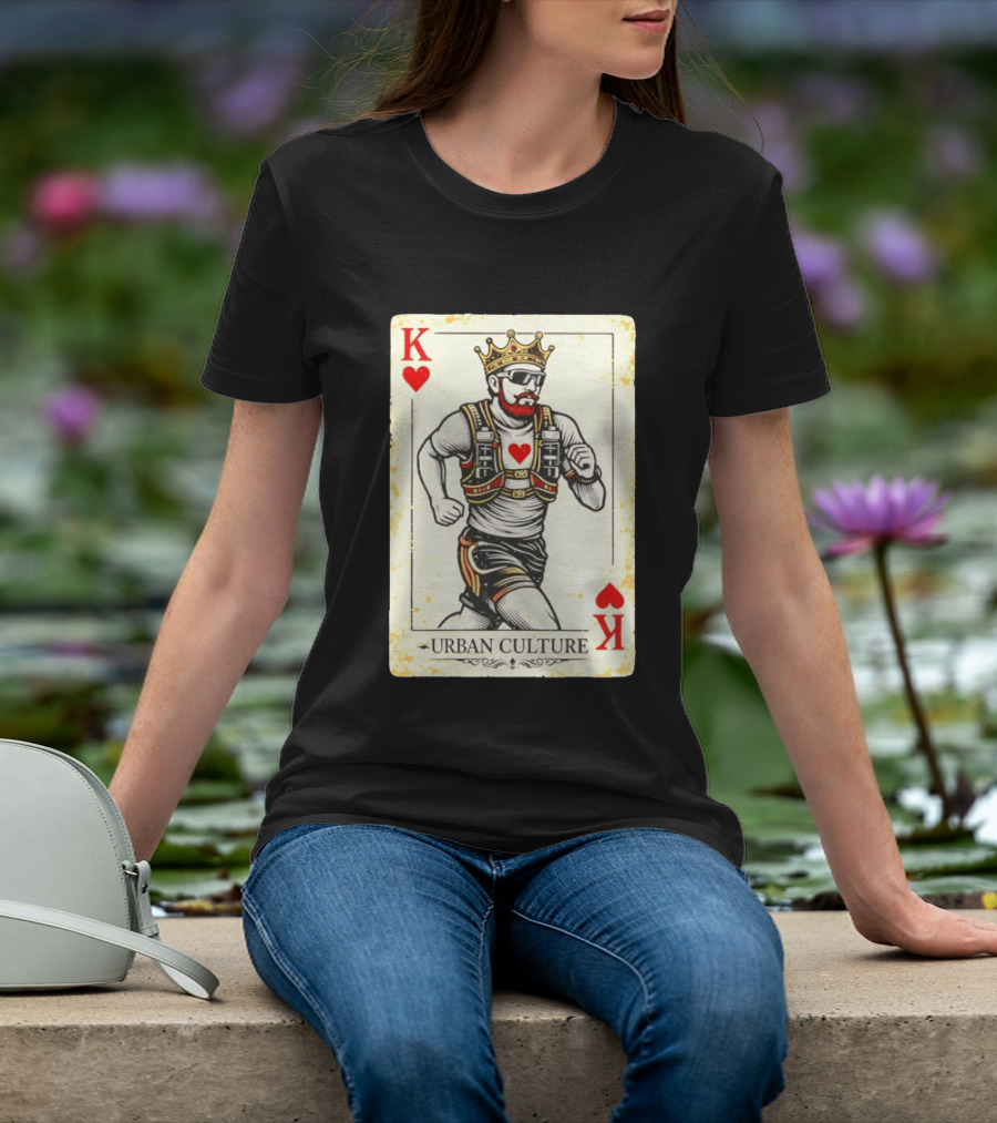 Urban Culture King Of Hearts Running Playing Card T-Shirt